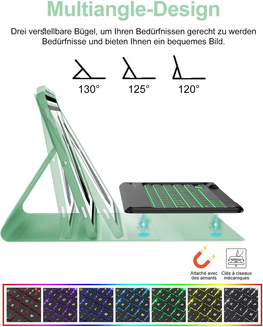IVEOPPE Samsung Galaxy Tab S7 Fe Tastatur, Tastatur Hülle für Samsung Galaxy Tab S7 FE/S7+/S8+ 12.4'