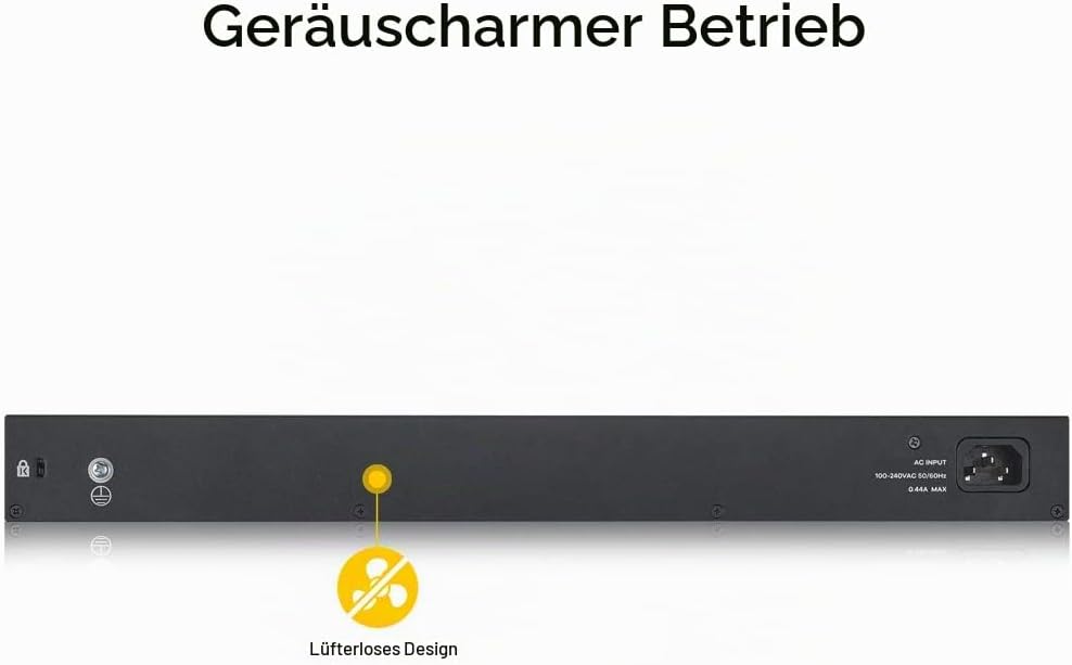 Zyxel Nebula Gigabit Ethernet Smart-Managed Switch mit 24 Ports –ohne Lüfter mit vier Gigabit-Combo-