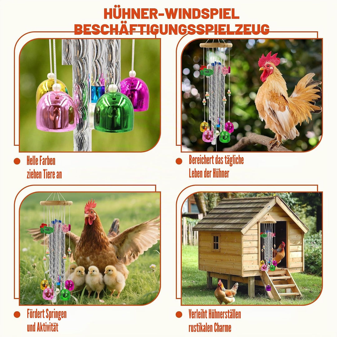Hühnerspielzeug für Stall, Hühneranreicherungsspielzeug für künstlerische Hängedekorationen, Windspi