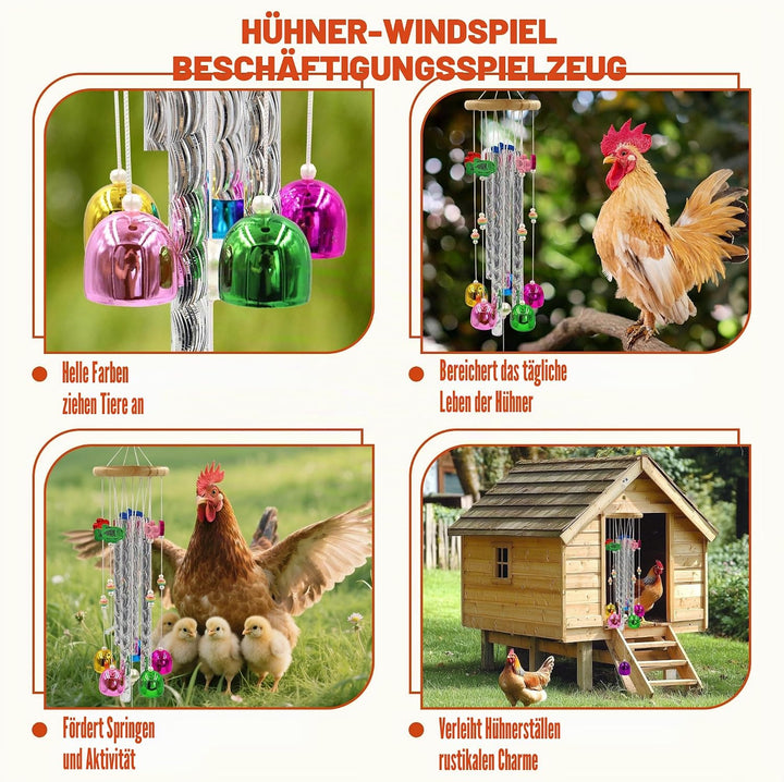 Hühnerspielzeug für Stall, Hühneranreicherungsspielzeug für künstlerische Hängedekorationen, Windspi