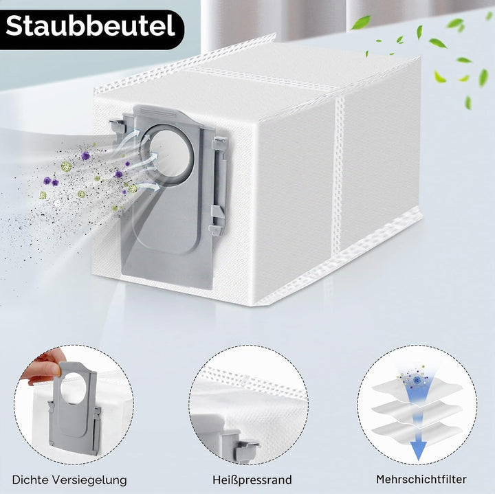 18 Stück Ersatzteil für Roborock Qrevo Curve/P20 Pro Super Staubsauger, 1 Paar Hauptbürste, 6 Seiten