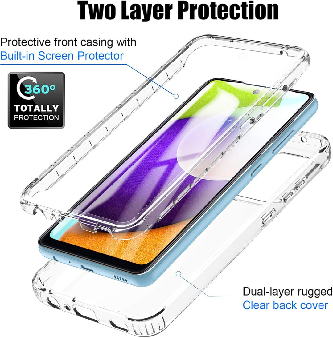 OWKEY für Samsung Galaxy A52 5G&4G / A52s 5G Hülle, 360 Grad Stossfest Handyhülle Silikon Roubst Cov