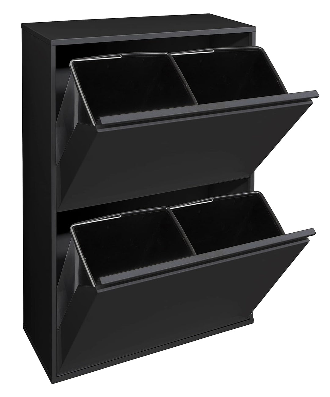 ARREGUI Basic CR606-B Recycling Abfalleimer/Mülleimer aus Stahl, Mülltrennsystem mit 4 entnehmbaren