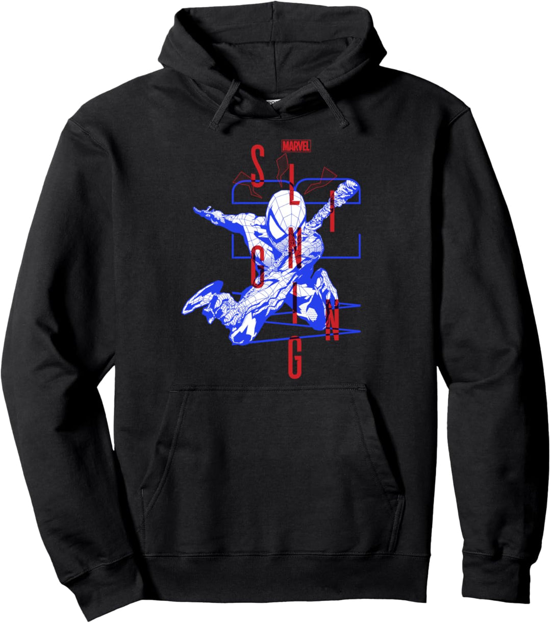 Marvel Spider-Man Bold Slinging Web Poster Pullover Hoodie