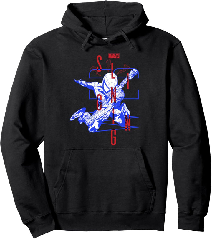 Marvel Spider-Man Bold Slinging Web Poster Pullover Hoodie