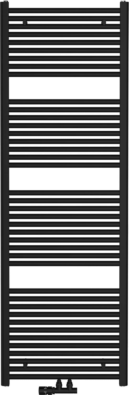 Saqu Badheizkörper Cole Matt Schwarz 60x180 cm 1072W - Design Heizkörper Handtuchwärmer Handtuchtroc