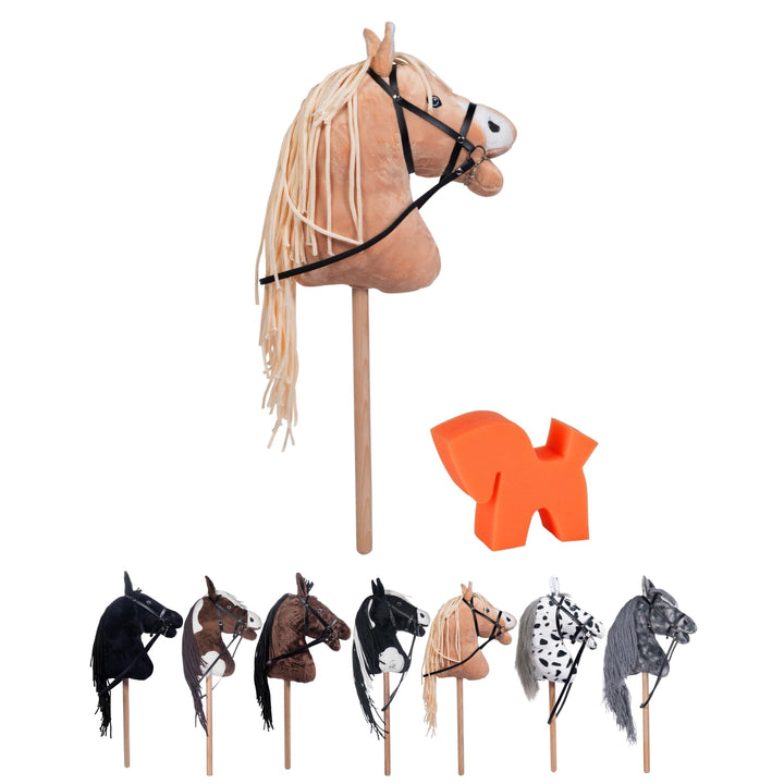 RL24 HKM - Hobby Horse Sunny inkl MagicBrush | Steckenpferd mit Trense | Spielpferd aus Plüsch mit H