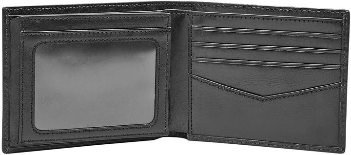 Fossil Herren Quinn Leder Bifold Geldbörse 11,5 cm L x 2 cm B x 9 cm H Schwarz (Black), Schwarz (Bla