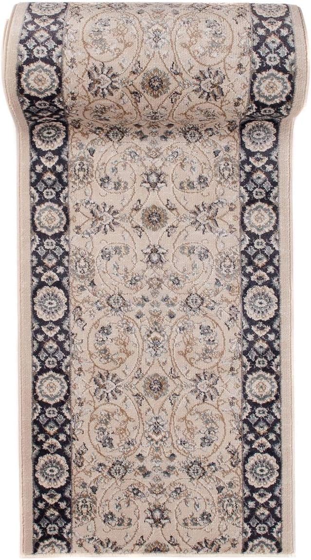 Carpeto Rugs Blumen Teppich Läufer Flur - Orientalisch Teppichläufer - Kurzflor, Weich - Flurläufer
