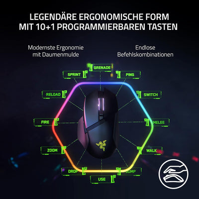 Razer Basilisk V3 Pro - Anpassbare kabellose Gaming-Maus mit Razer HyperScroll Tilt Wheel (Focus Pro