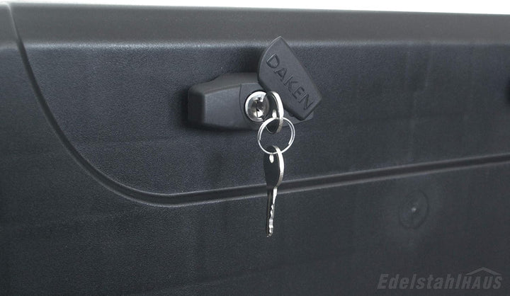 Blackit L - 750 x 300 x 355 mm + Montagesatz MON4002 Edelstahlhaus, Deichselbox mit 2 Schlösser, Wer