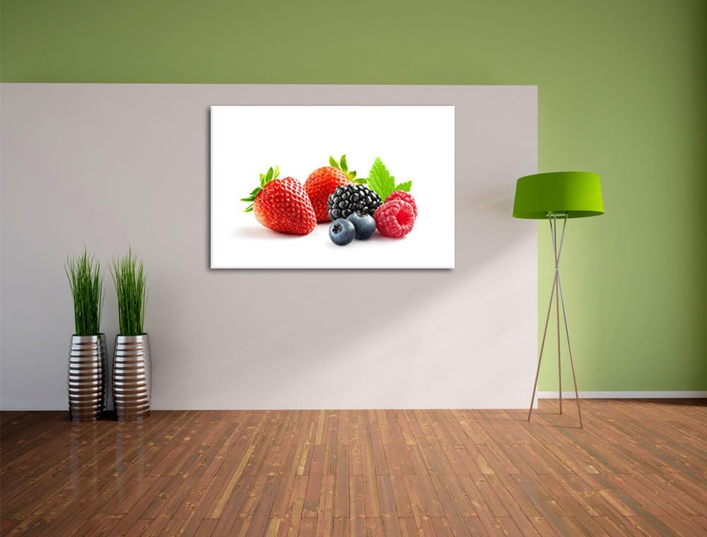 Pixxprint Frisches Obst, Format: 100x70 auf Leinwand, XXL riesige Bilder fertig gerahmt mit Keilrahm