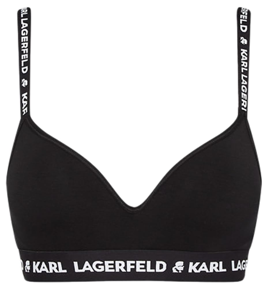 KARL LAGERFELD Damen Logo Padded Bra M Schwarz, M Schwarz