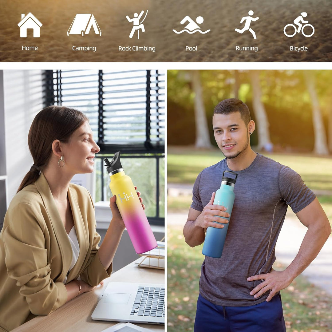 HoneyHolly Trinkflasche 1L, BPA-Frei, Trinkflasche Edelstahl, Thermosflasche, Auslaufsichere Isolier