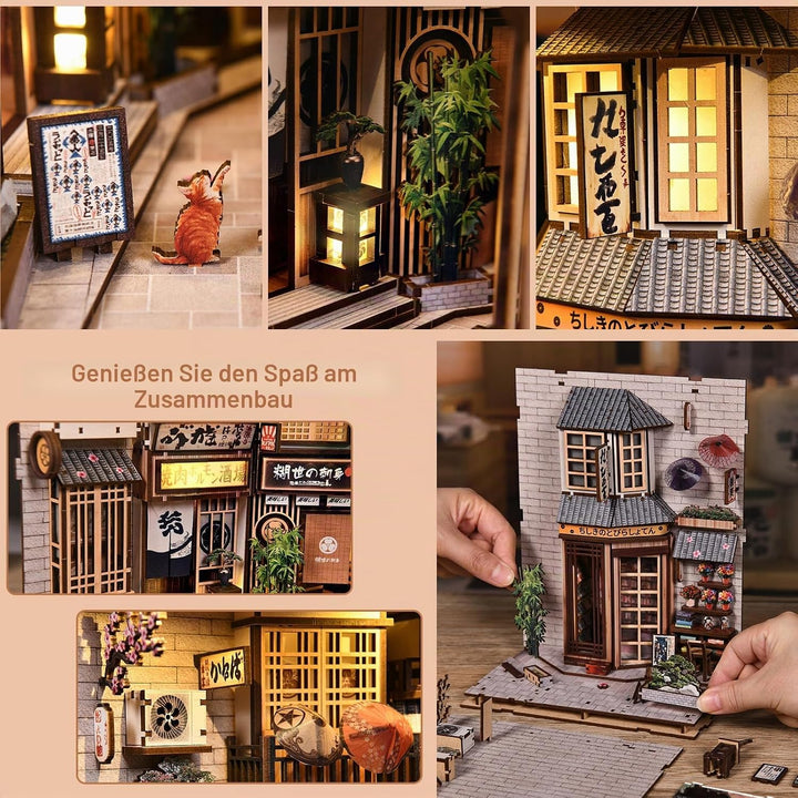 Book Nook Kit, DIY Miniatur Haus Puppenhaus Bausatz Bücherregal Deko für Jugendliche und Erwachsene（