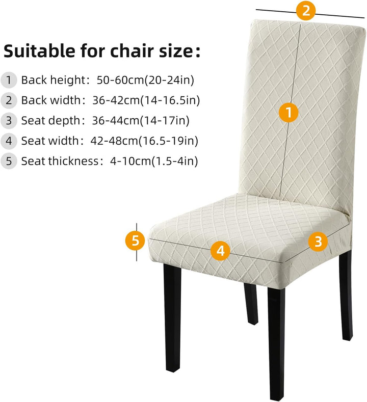 YISUN Universal Stretch Stuhlhussen 4er 6er Set Stuhlbezug für Stuhl Esszimmer (6er Set, Beige) Beig