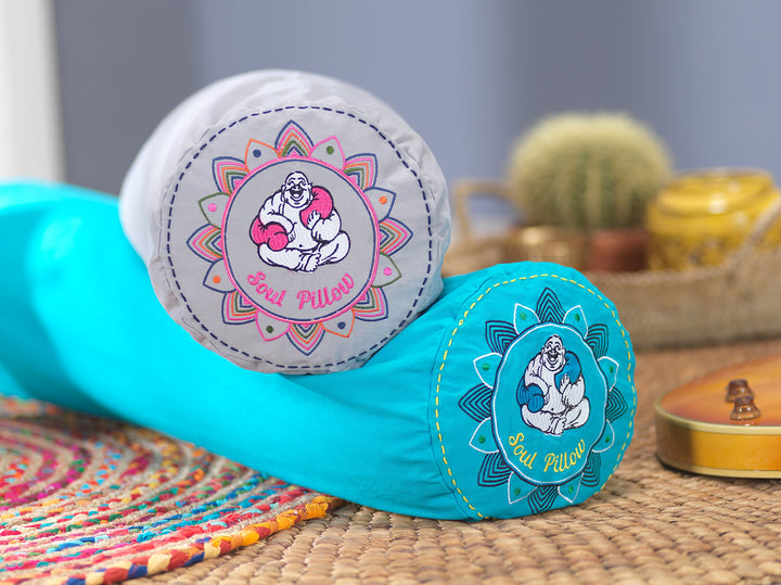 Soul Pillow Rolle 90x22cm | Seitenschläferkissen | Meditationskissen | Relax-Kissen (blau), Blau