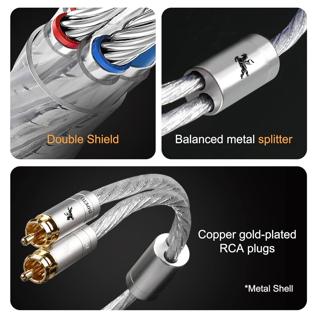 Impeto Cinch auf Klinke 3,5mm Kabel high end S-OCC Klinke auf 2x Cinch adapter Y Kabel 3.5mm aux auf
