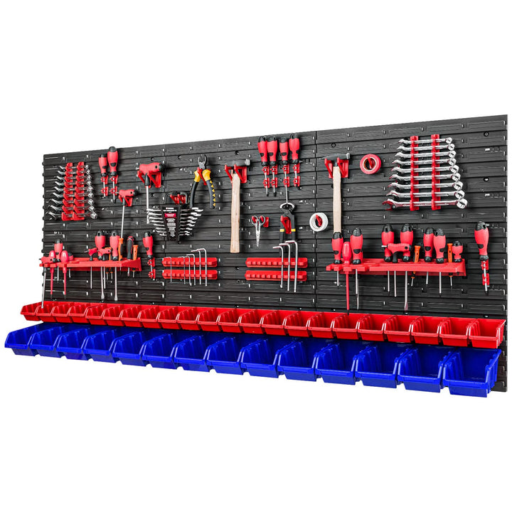 PAFEN Werkzeugwand Stapelboxen 1728 x 780 mm - Lagersystem Set Werkzeughaltern und 36 Stück Box - Wa