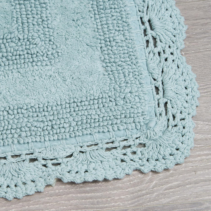 Laura Ashley Häkel-Badteppich, Baumwolle, 53 x 86 cm, Aqua 21x34 Aqua, 21x34 Aqua