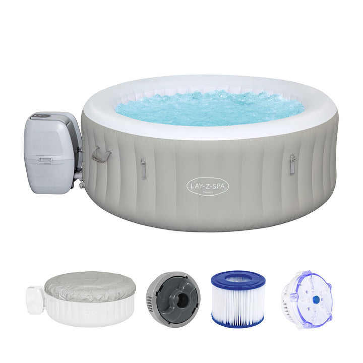Bestway® Lay-Z-SPA® Tahiti Airjet™ Whirlpool, 180 x 66 cm, 2-4 Personen, rund, hellgrau