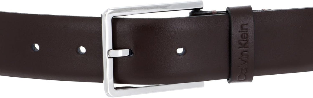 Calvin Klein Herren Gürtel 3.5 cm Bombed Belt Ledergürtel, Braun (Dark Brown), 115 cm