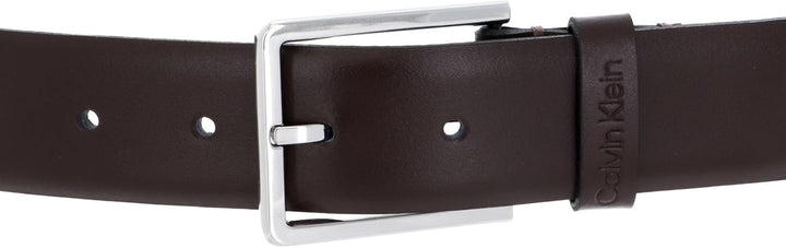 Calvin Klein Herren Gürtel 3.5 cm Bombed Belt Ledergürtel, Braun (Dark Brown), 115 cm