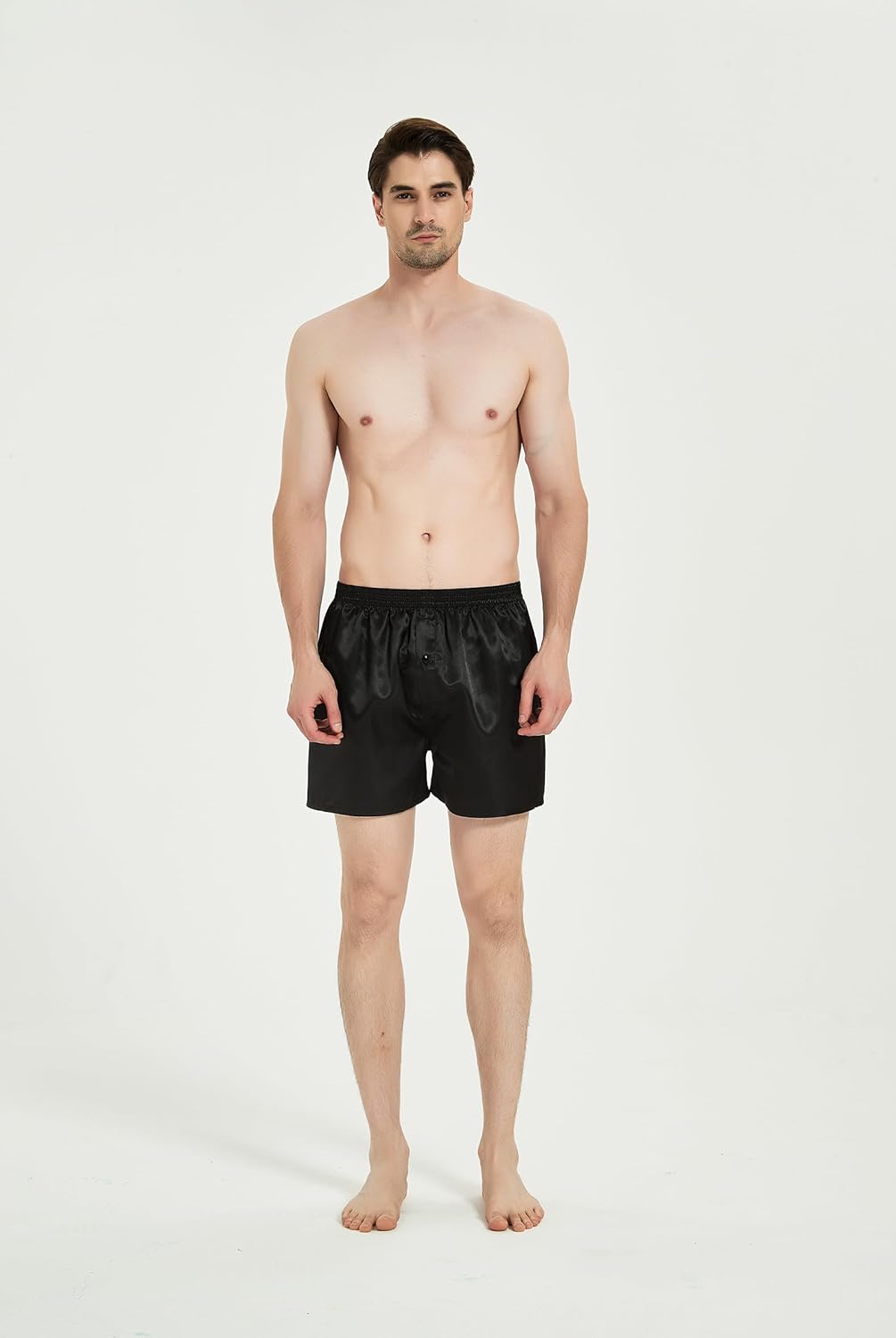 JupiterSecret Herren Satin Boxershorts Pack Unterwäsche, Silk Feeling Schlafshorts mit elastischem B