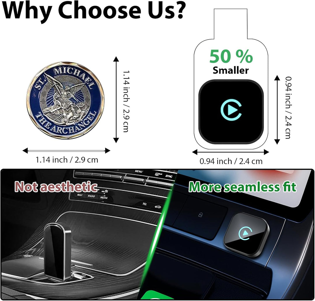 Sunweyer S40 Super Mini CarPlay Adapter Wireless Android Auto Car Kit - für Fahrzeuge mit werksseiti