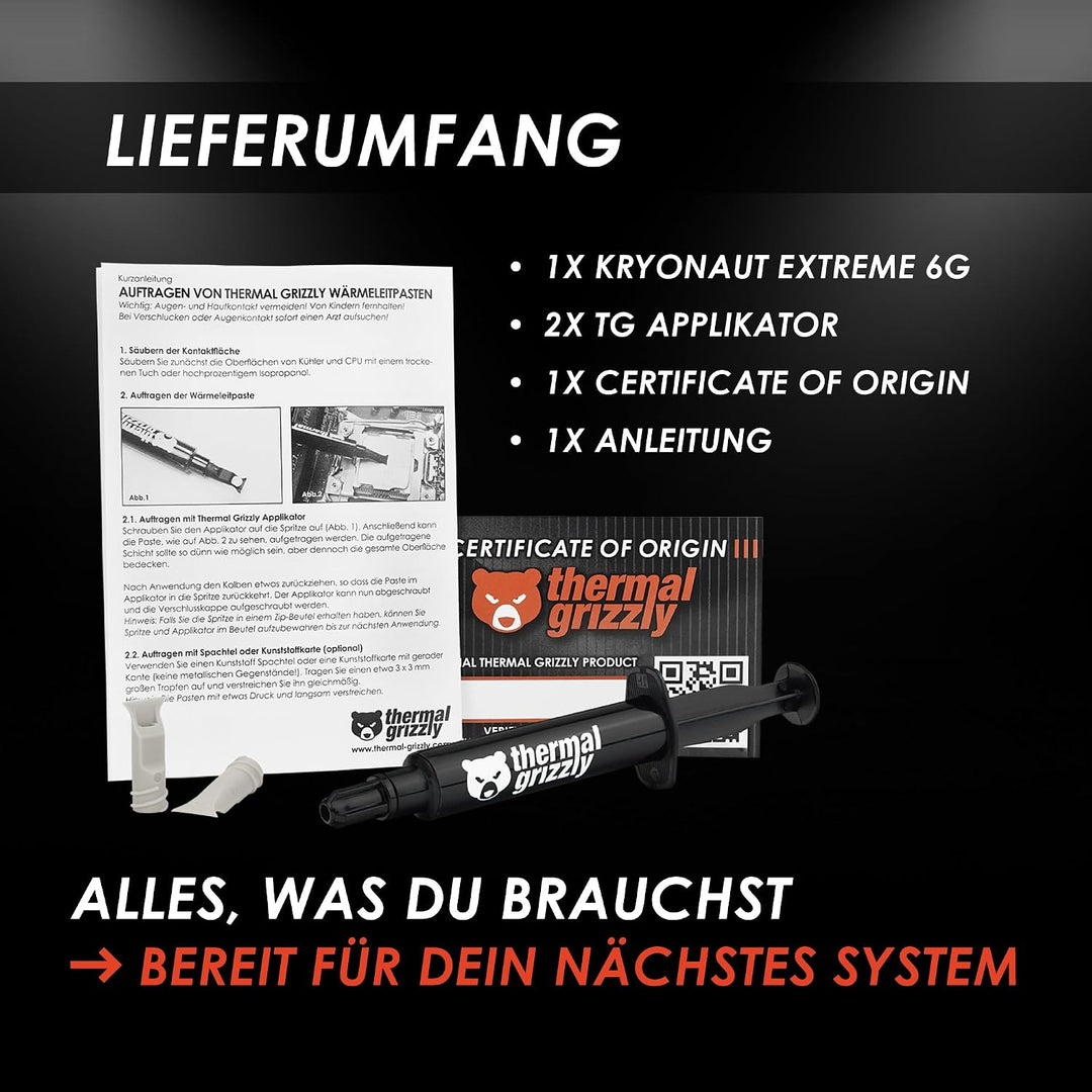 Thermal Grizzly - Kryonaut Extreme - 6 Gramm - Hochleistungsfähige Wärmeleitpaste - Für Maximale Wär
