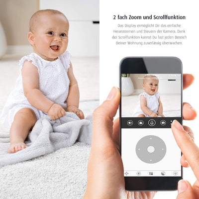 Reer, IP BabyCam Move macht Dein Smartphone zum VideoBabyphone fernsteuerbar 330° Rundumsicht Datens