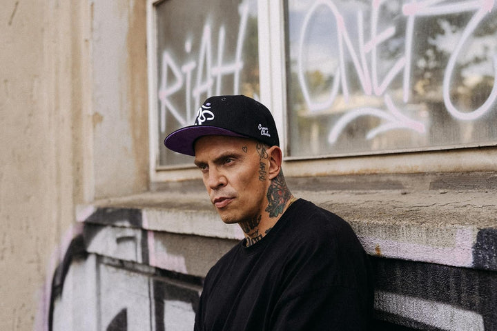 Nebelkind Snapback Cap Crown Chakra Kronenchakra Schwarz Lila Lavendel, Esoterik Yoga, Grössenverste