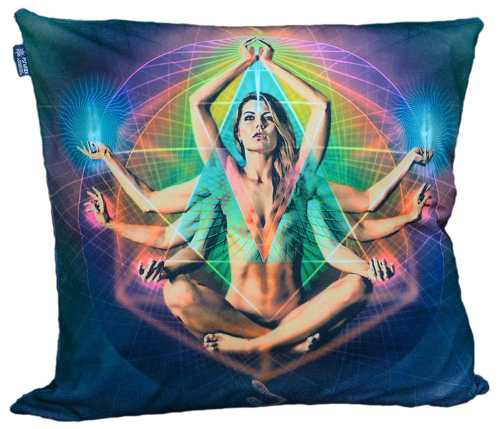 PSYWORK Schwarzlicht Kissen Neon Resonance, 80x80cm