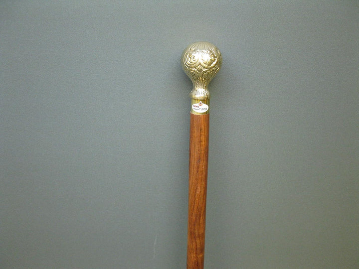Gehstock Spazierstock Wanderstock Edelholz Messing Knauf Kapitänsstock 94cm M152 Walking Stick