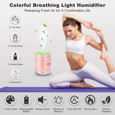 KARFUN Small Humidifiers,Portable Desk Humidifiers,Luftbefeuchter,Desktop Leiser Mini Luftbefeuchter