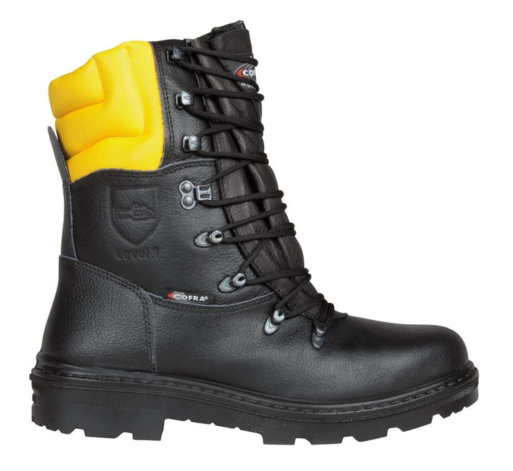 Cofra Schnittschutz-Stiefel Woodsman BIS Forstarbeiter Stiefel mit Sägeschutz 40, schwarz, 25580-000