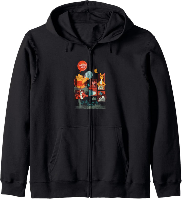 Disney Winnie The Pooh Group Shot Box Up Silhouette Kapuzenjacke