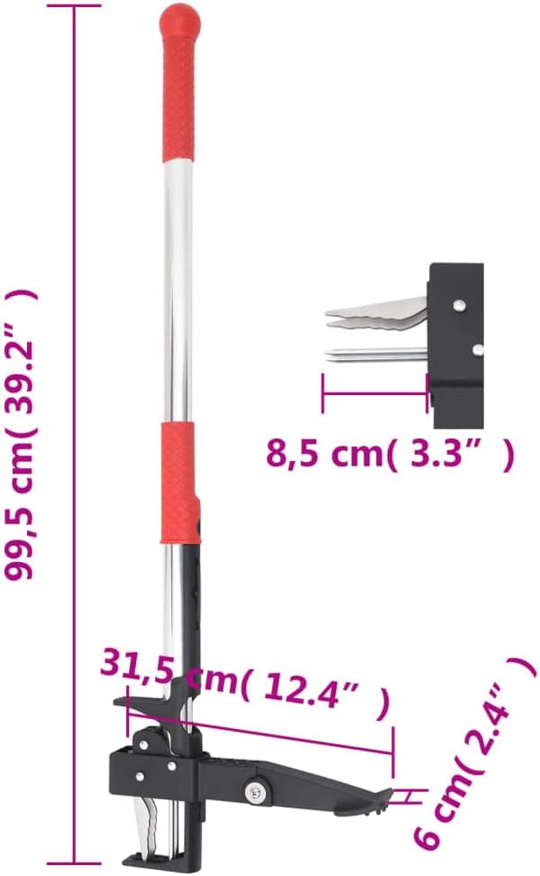 Unkrautstecher manuell 99,5 cm, Unkrautentferner mit Fusspedal und 4 scharfen Stahlkrallen, Unkrautj