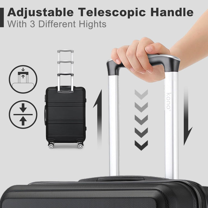 KONO Handgepäck Koffer 20 Zoll Leichter ABS+PC Hartschalenkoffer mit TSA-Schloss Reisekoffer mit 4 R