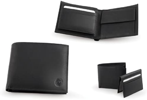 Monvali Herren Leder Geldbörse Colten Schwarz inkl. Kartenetui: Farbe: schwarz