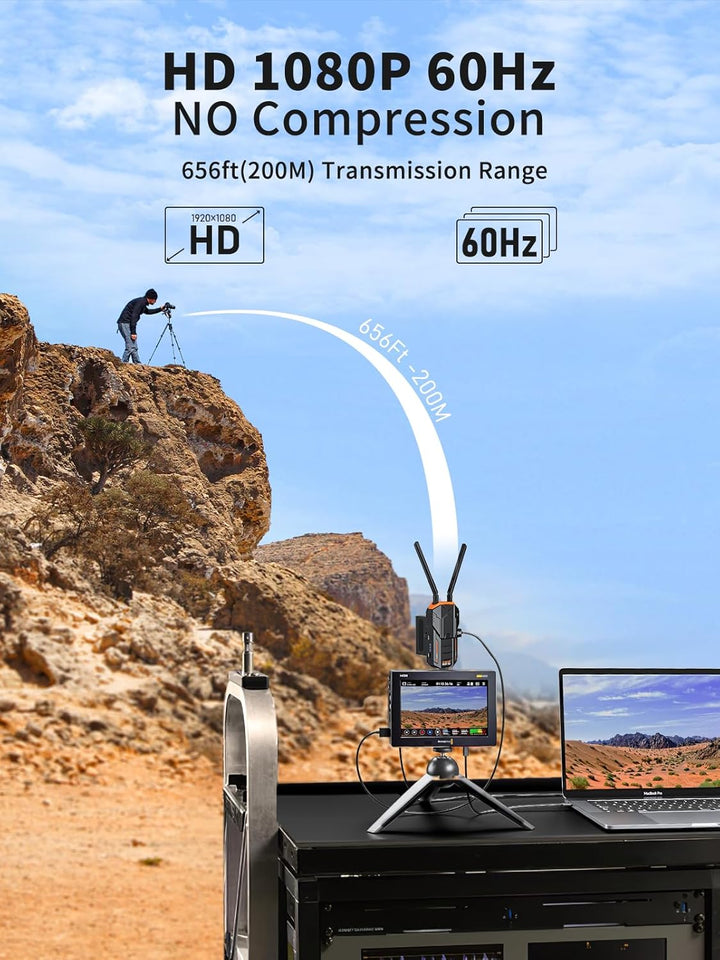 Drahtloses Videoübertragungs Set 200M, Lemorele 5G 1080P HDMI Wireless Video Transmitter and Receive