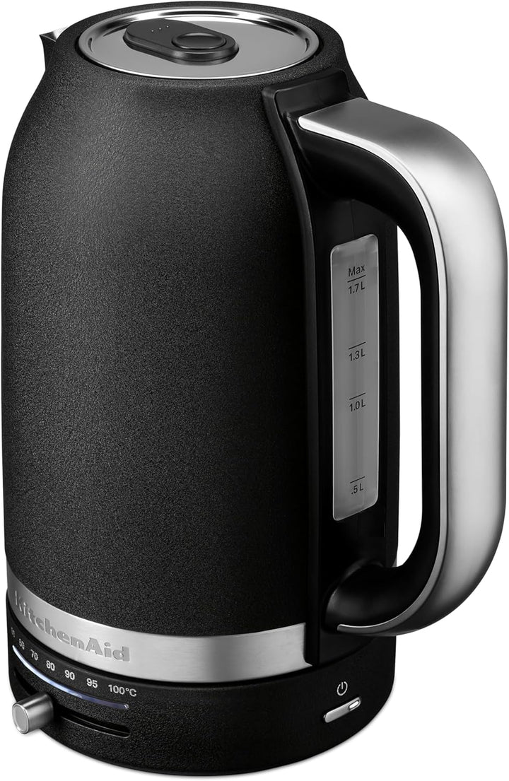 KitchenAid 5KEK1701EBK Wasserkocher 1,7 L mit digitaler Temperatureinstellung (50°C-100°C), Warmhalt