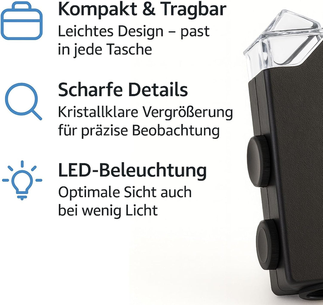 Weedness Mikroskop 100 Fach - Grow Anbau Taschenmikroskop Pflanzen Ernte Zubehör Indoor Mini Microsc