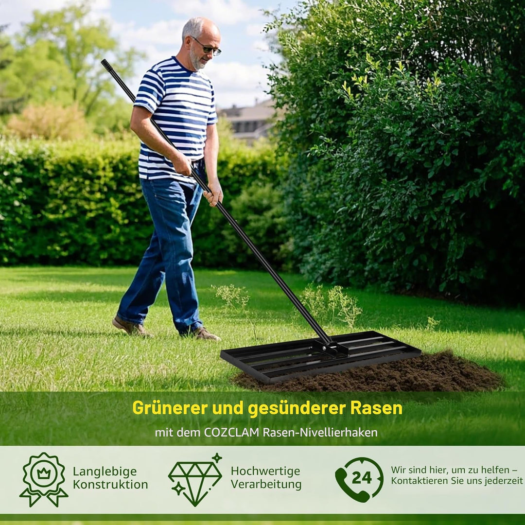 Rasen-Nivellierungsrechen, Garten Rasen Rakel, Müheloses Rasennivellierwerkzeug, Rasen Sanden Harke,