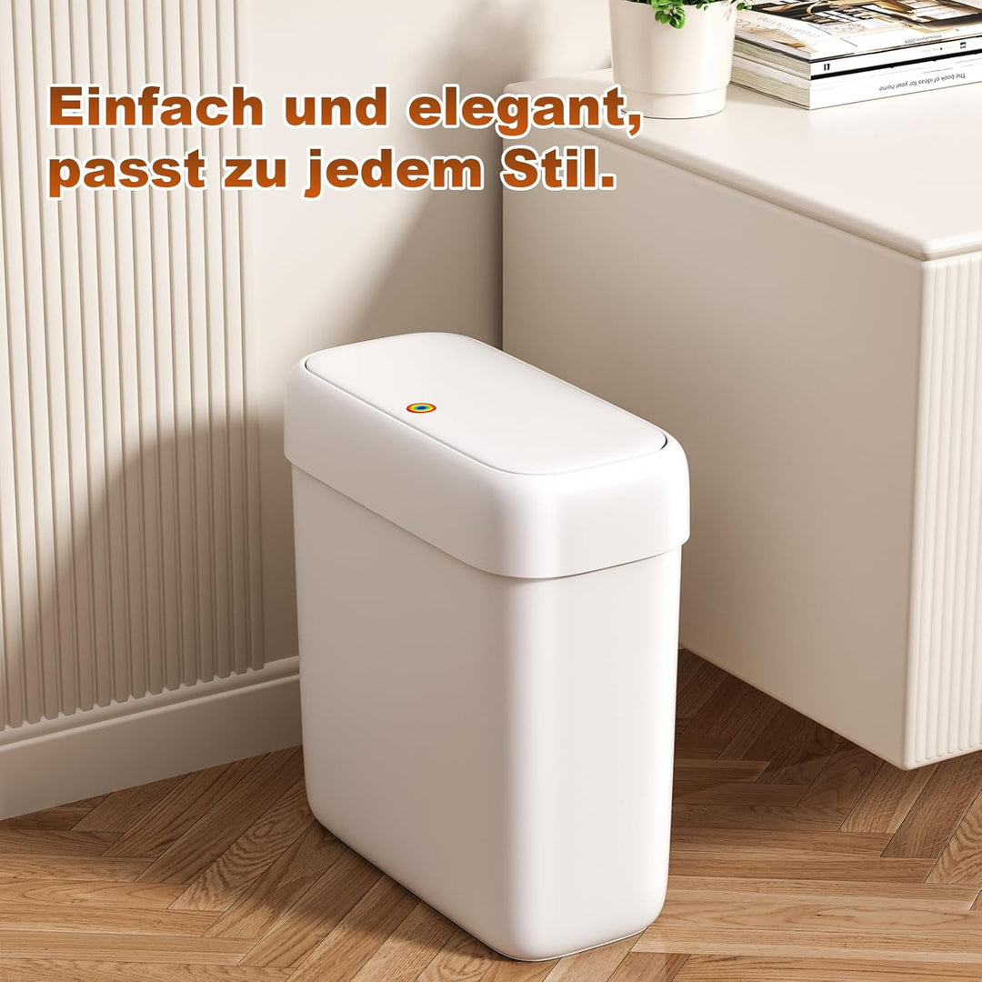 MOPUP 2er-Pack Badezimmer-Abfalleimer mit Klappdeckel, 3 Gallonen & 2,7 Gallonen Kunststoff-Abfallei