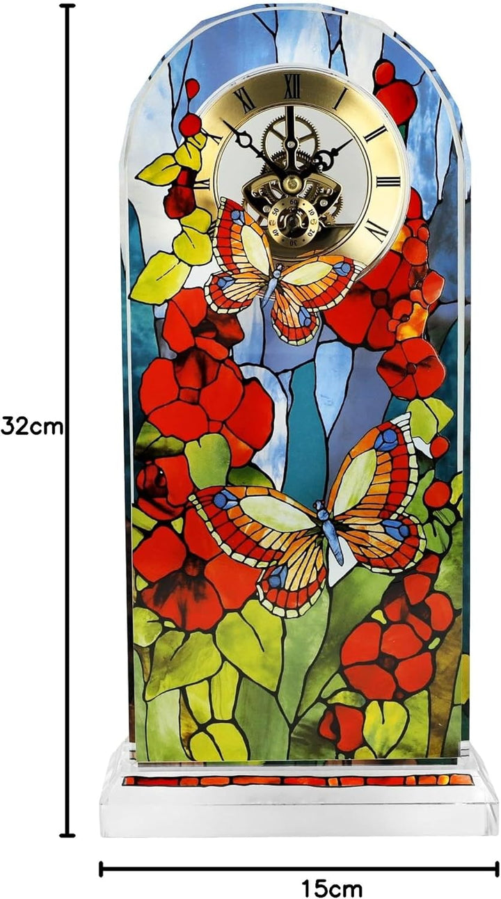 Goebel Tischuhr Tiffany - Schmetterlinge, Bunt