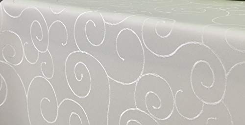 First-Tex Ornament Damast Tischdecke eckig 160x220 Creme*, 160x220 Creme