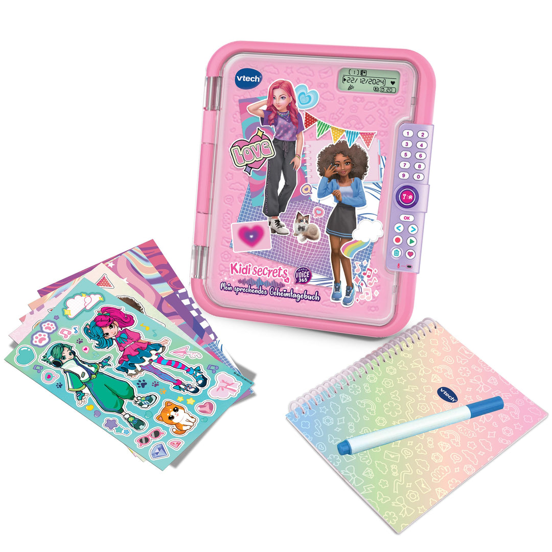 Vtech KidiSecrets – Magic Voice 365 – Das 2-in-1 Tagebuch für Sprachaufnahmen, kreative Spiele und p