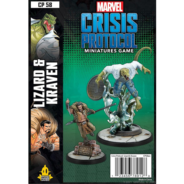 Atomic Mass Games , Marvel Crisis Protocol: Character Pack: Lizard & Kraven, Miniatures Game, Ages 1