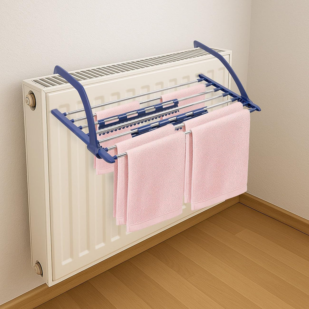 PEARL Handtuchhalter: Premium-Teleskop-Wäschetrockner f. Heizkörper & Balkon, 4 m ausziehbar (Balkon